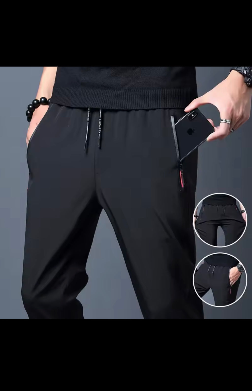 Men's Casual Pants Straight Slim Fit Elastic Waist Jogger Korean
Classic Blue Black Gray Male Brand Trousers Plus Size