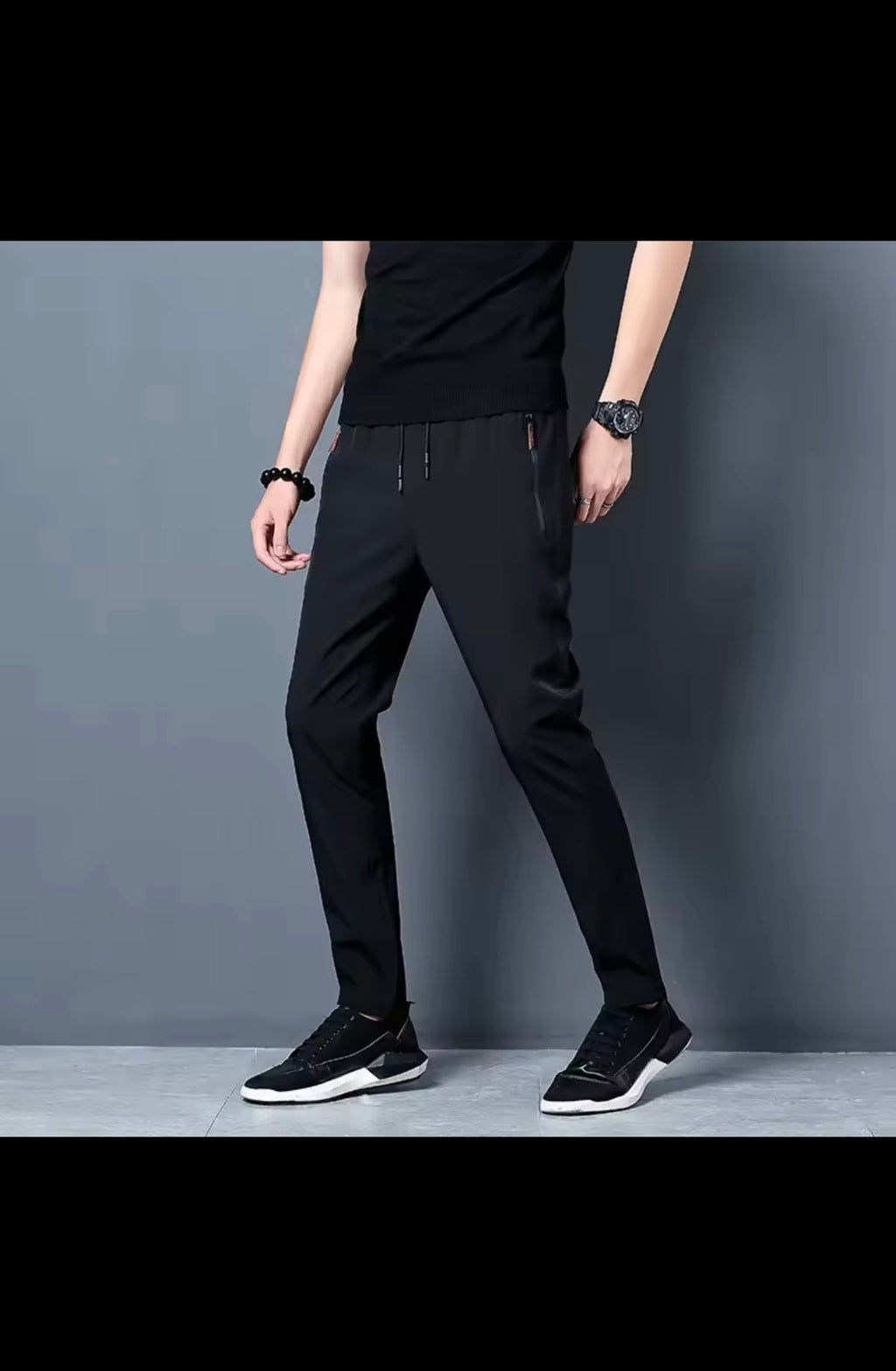 Men's Casual Pants Straight Slim Fit Elastic Waist Jogger Korean
Classic Blue Black Gray Male Brand Trousers Plus Size